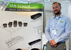 Bennet van den Brink, on behalf of Floor van Schaik, was again at the exhibition, promoting their tailor-made solutions to prevent products from being blown over.
